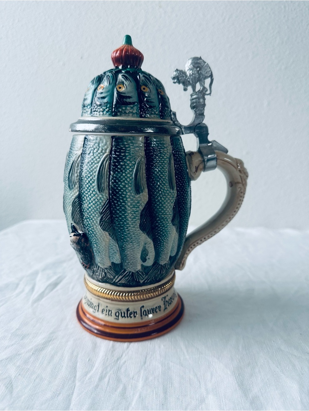 German Beer Stein Merkelback 1152 herring fish
